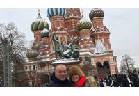 Гълъб Донев и съпругата му в Москва