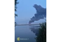 Гъстият дим над руския град Липецк