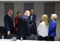Министър-председателят Росен Желязков по време на участието си в среща на високо равнище, посветена на темата за миграцията, организирана от министър-председателя на Италия Джорджа Мелони и министър-председателя на Дания Мете Фредериксен