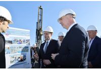 Министър-председателят Росен Желязков при инспекция на проучвателен сондаж на площадка на "Мини Марица-изток", където се извършват изследвания за редкоземни елементи и критични суровини в българските лигнитни въглища