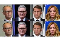 Мерц, Стармър, Макрон, Мелони 