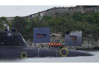 Руската подводница "Казан", с разкъсаното противошумно покритие