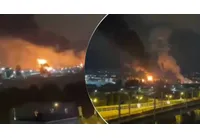 Пожар в рафинерия в Русия