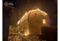 Пожар след руските терористични удари по Киев