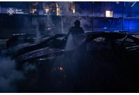 Пожари вследствие на руския терористичен удар в Киев