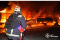 Пожари след руските терористични удари срещу Одеса