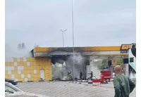 Поразената от руски дрон бензиностанция