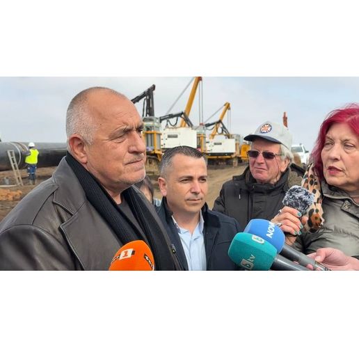 Инспекция на строежа на интерконектора с Гърция лидерът на ГЕРБ и бивш премиер Бойко Борисов