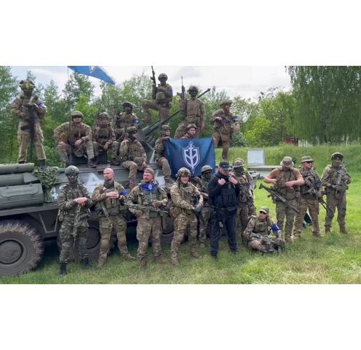 Бойци от руския Доброволчески корпус и Легиона "Свобода за Русия"