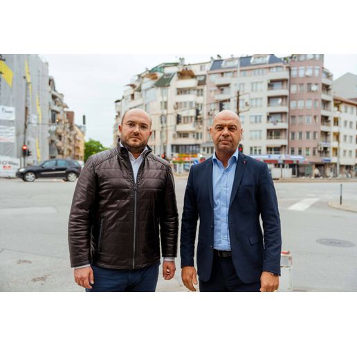Кандидатът за народен представител от ГЕРБ-СДС от Пловдив Георги Георгиев и кметът Костадин Димитров