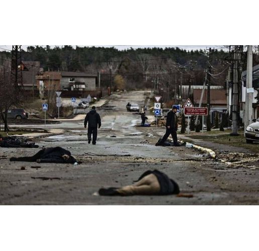 Предградието Буча е осеяно с мъртви тела