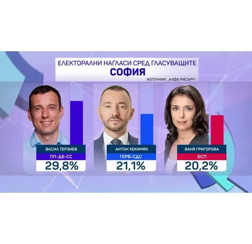 Електорални нагласи сред гласуващите в София