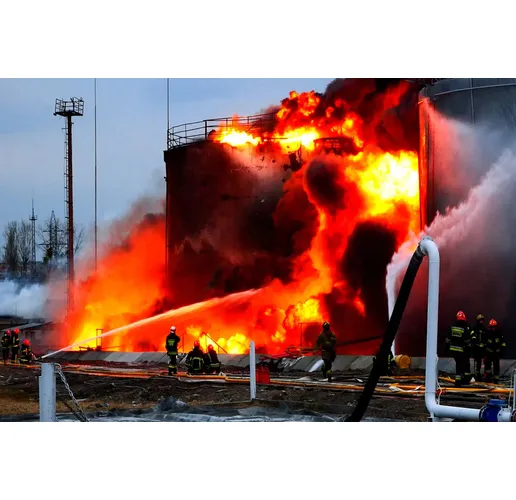 Пожар в руска нефтобаза