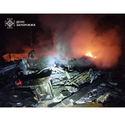 Пожари и разрушения вследствие на руския терористичен удар в Запорожие