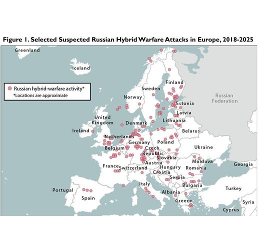 Предполагаеми руски хибридни атаки, 2018-2025