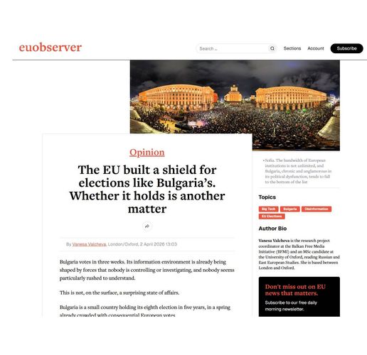 Публикацията в EUobserver