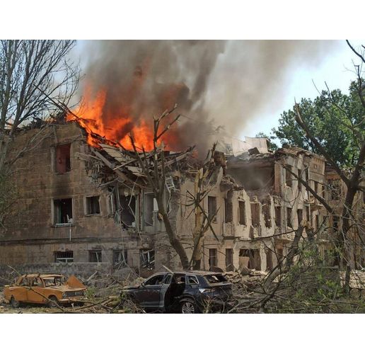 Разрушения от руския терористичен ракетен удар