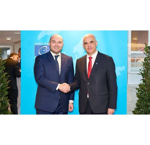 Министърът на правосъдието Георги Георгиев по време на неформална конференция на министрите на правосъдието на Съвета на Европа (СЕ), която се провежда в Страсбург днес