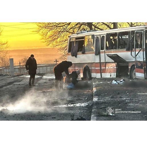 Удареният от руските терористи автобус