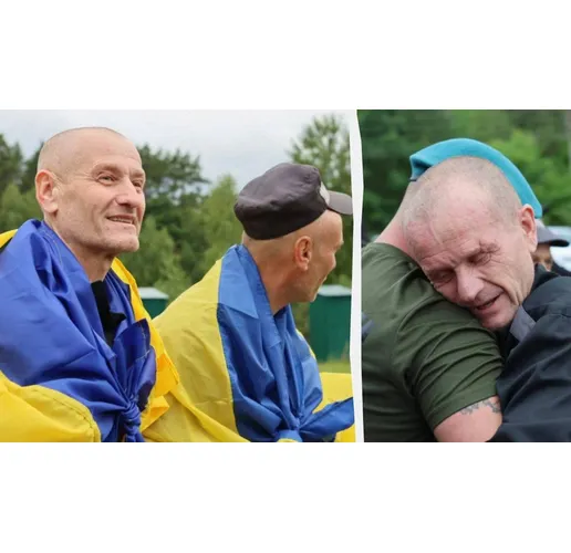 Украински военни, върнали се от руски плен