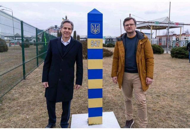 Блинкен и Кулеба на украинско-полската граница