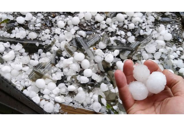 Проливен дъжд с гръмотевици и градушка удариха Кюстендилско Ледените зърна