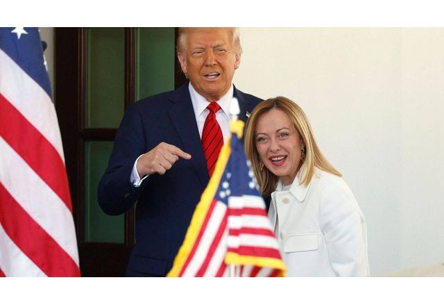 Президентът на САЩ Доналд Тръмп и италианският премиер Джорджия Мелони