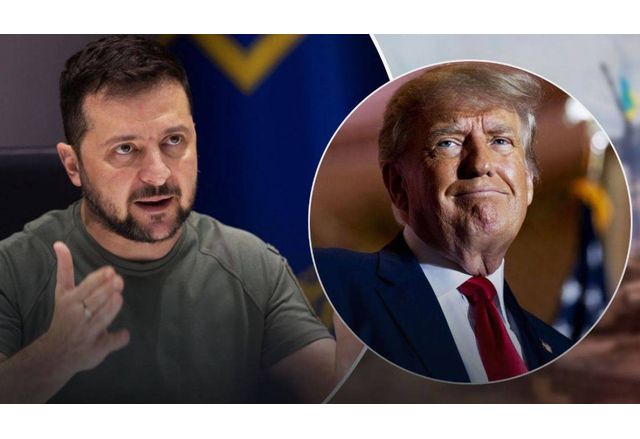 Президентът на САЩ Доналд Тръмп и президентът на Украйна Володимир