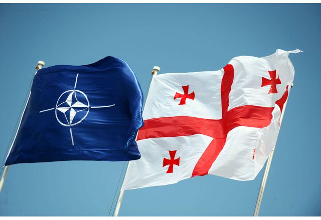 Знамената на НАТО и Грузия
