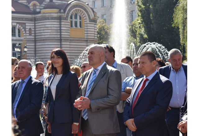 Иван Гешев на откриването на паметника на Удроу Уилсън