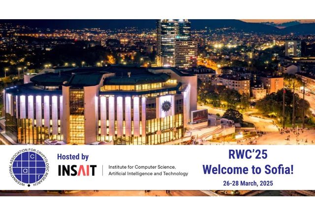 Институтът INSAIT към Софийския университет "Св. Климент Охридски" спечели домакинството на един от най-престижните форуми в областта на криптографията и киберсигурността – Real World Crypto Symposium (RWC)