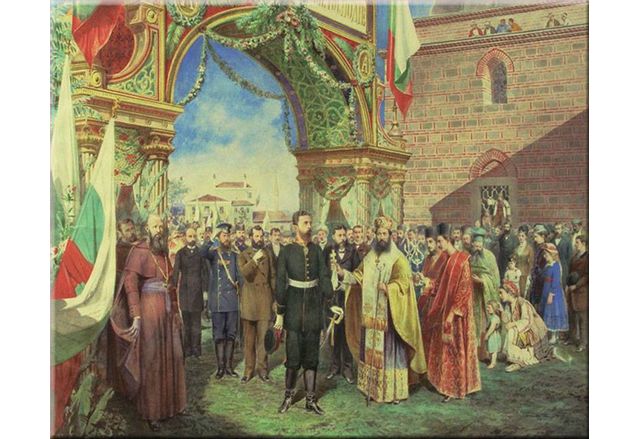 Картината на Пиетро Монтани "Посрещането на княз Александър I" в Пловдив
