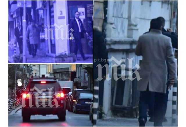 Кирил Петков с трима охранители