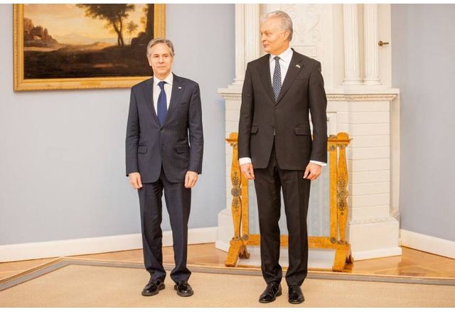 Литовският президент Гитанас Науседа и Антъни Блинкен
