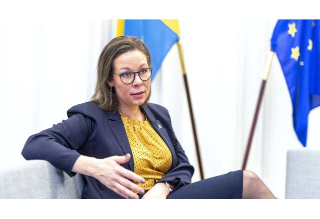 Шведският външен министър Мария Малмер Стенергард говорейки на заседание на