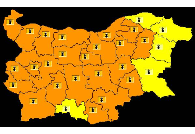 Оранжев код в почти цяла България
