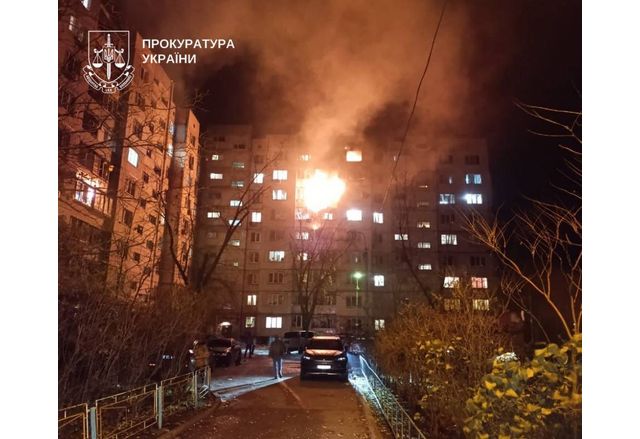 Днес през нощта терористична Русия нанесе масиран удар по Киев