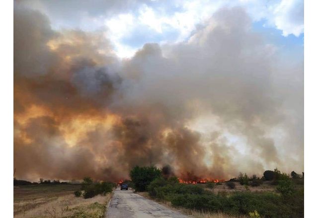 Пожарът в района на село Мраморен