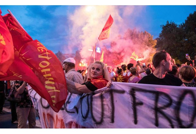 Поредна вечер на протести в Скопие срещу френското предложение за