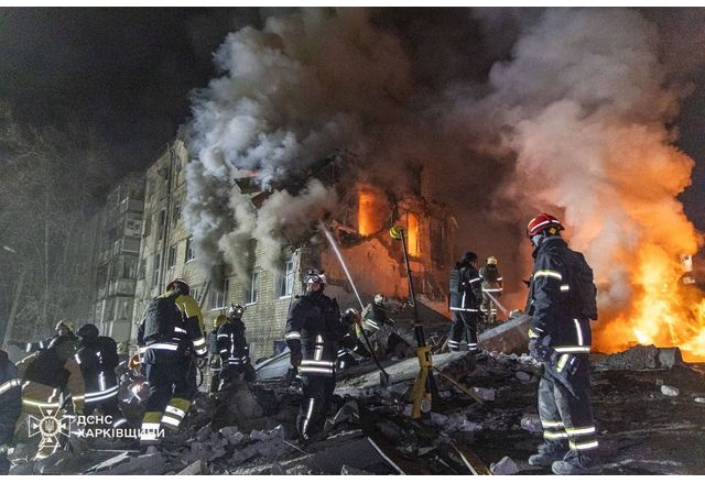 Разрушенията в Харков вследствие на руския терористичен удар