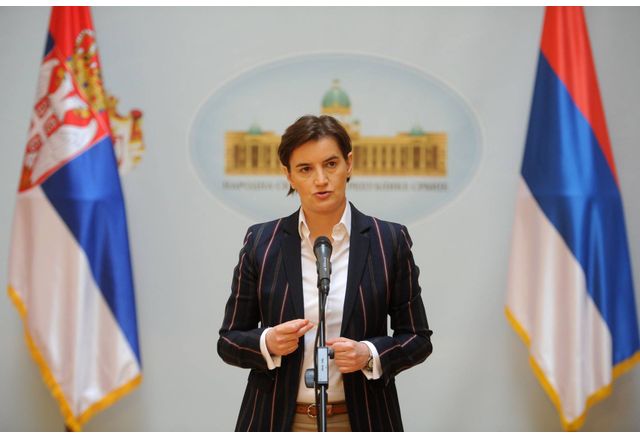 Сръбският премиер Ана Бърнабич заяви че не се тревожи за