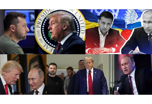 Тръмп, Зеленски, Путин
