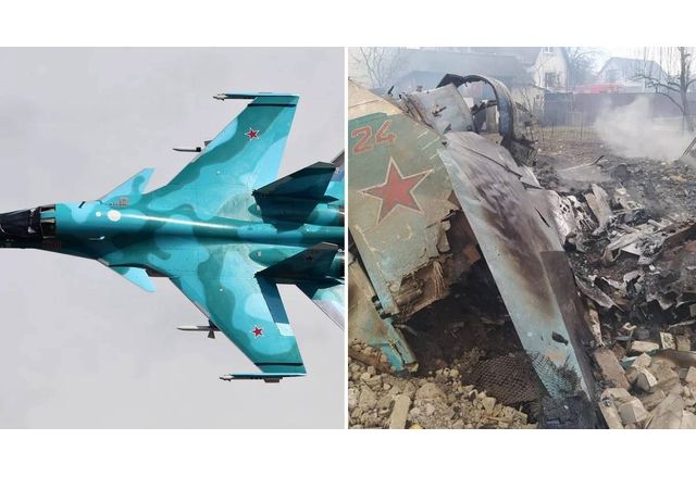 Украинските войски са унищожили руски изтребител Су 34 в района на