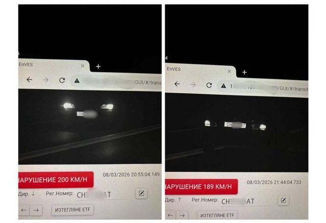 21-годишен шофьор засечен да кара с близо 200 км/ч на пътя Сливен-Казанлък