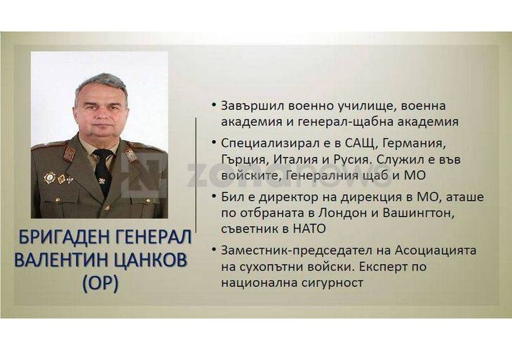 Българският генерал от резерва Валентин Цанков, участвал в мисии в