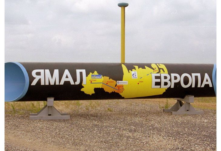 Газовите потоци по газопровода Ямал-Европа, който доставя газ от Русия