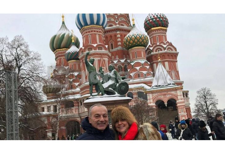 Гълъб Донев и съпругата му в Москва
