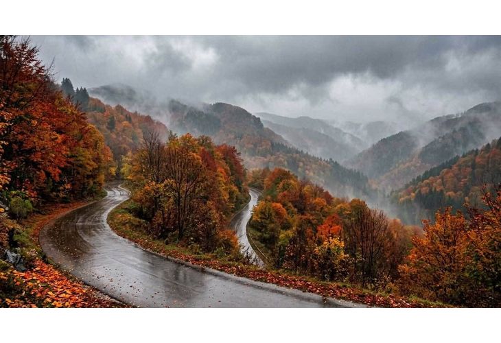 Облачно и дъждовно есенно време