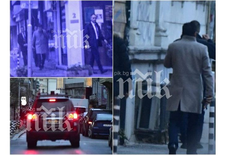 Кирил Петков с трима охранители