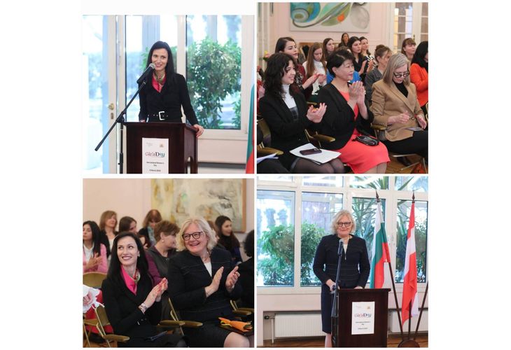 Вицепремиерът и министър на външните работи Мария Габриел и жените посланици в България поканиха момичетата победителки в конкурса "Жените и дипломацията-посланик за един ден" да отпразнуват заедно 8-ми март